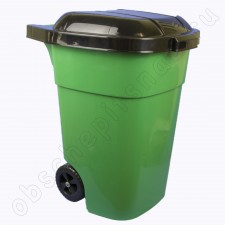Бак для мусора на колесах 65 л пластик, с крышкой, цвет микс
